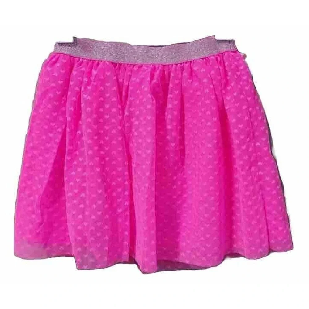 Cat & Jack Youth Girls' Pink Valentine Heart Printed Tutu‎ Skirt X-Large XL NWT